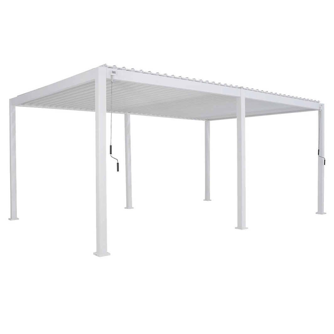 Pergola autoportante Evora grand modèle en aluminium 6 x3.6 m Blanc