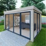 Bureau de jardin en bois massif 11,8m² – madriers 40mm Gardy Shelter – Image 6