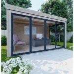 Bureau de jardin en bois massif 11,8m² – madriers 40mm Gardy Shelter – Image 2