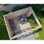 Bureau de jardin en bois massif 11,8m² – madriers 40mm Gardy Shelter – Image 4