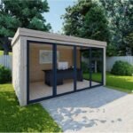 Bureau de jardin en bois massif 11,8m² – madriers 40mm Gardy Shelter – Image 5