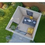 Bureau de jardin en bois massif 8,88m² – madriers 40mm traités teintés marron – Image 2