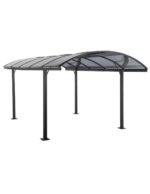 Carport Belize Noir – 2,94 x 5 x 2,23/2,50 – Aluminium, acier et polycarbonate – Image 2