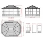 Pavillon Charlestone 384x489cm en aluminium et acier galvanisé – SOJAG – Image 9