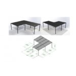 Pergola bioclimatique aluminium anthracite XXL 32,63m² en « L » + toit avec lames ovales aluminium HABRITA – Image 7