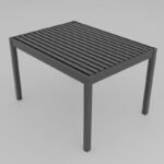 Pergola bioclimatique en aluminium gris anthracite 400x400cm avec lames grises SEYCHELLE – Essency – Image 3