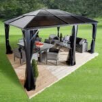 Pergola de jardin Meridien 365x485cm en aluminium anthracite et polycarbonate 8mm – SOJAG – Image 7