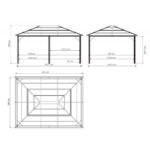 Pergola de jardin Meridien 365x485cm en aluminium anthracite et polycarbonate 8mm – SOJAG – Image 8