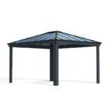pergola-bioclimatique-aluminium-anthracite-1080m-toit-avec-lames-ovales-5-panneaux-moucharabieh-gris-pour-cote-360m-habrita …. – Image 2