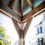 Pool house en bois thermo traité 12,32m² BLUETERM, 1 paroi mur plein, 1 paroi ventelles, 2 parois comptoirs – HABRITA – Image 4