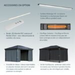 Tonnelle de jardin 3,6×3,6m en alu gris anthracite et polycarbonate – Image 5