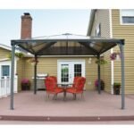 Tonnelle de jardin 3,6×3,6m en alu gris anthracite et polycarbonate – Image 7