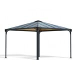 Tonnelle de jardin 3,6×3,6m en alu gris anthracite et polycarbonate – Image 8