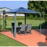 Tonnelle de jardin 3x3m en alu gris anthracite et polycarbonate – Image 9