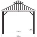 Tonnelle de jardin Messina 298x363cm en aluminium thermolaqué anthracite – SOJAG – Image 7