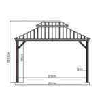 Tonnelle de jardin Messina 298x363cm en aluminium thermolaqué champagne– SOJAG – Image 8