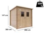 alce gallipoli 198x198 abri de jardin en bois avec fenêtre avant 204x205x197 cm