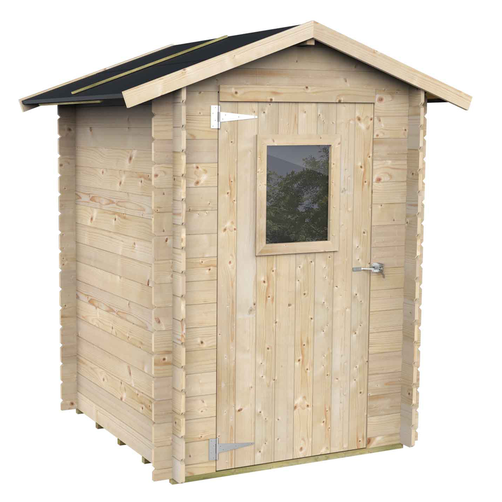 alce hobby 146x146 abri de jardin en bois avec fenêtre à l'avant 146x146x204 cm