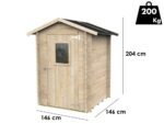 alce hobby 146x146 abri de jardin en bois avec fenêtre à l'avant 146x146x204 cm