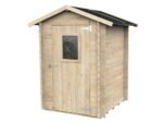 alce hobby 146x146 abri de jardin en bois avec fenêtre à l'avant 146x146x204 cm
