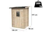 alce hobby 146x98 abri de jardin en bois avec fenêtre frontale 146x98x197 cm