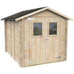alce hobby 198x248 abri de jardin en bois avec fenêtres et porte à double battant 198x248x215 cm