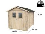 alce hobby 198x248 abri de jardin en bois avec fenêtres et porte à double battant 198x248x215 cm