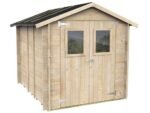alce hobby 198x248 abri de jardin en bois avec fenêtres et porte à double battant 198x248x215 cm