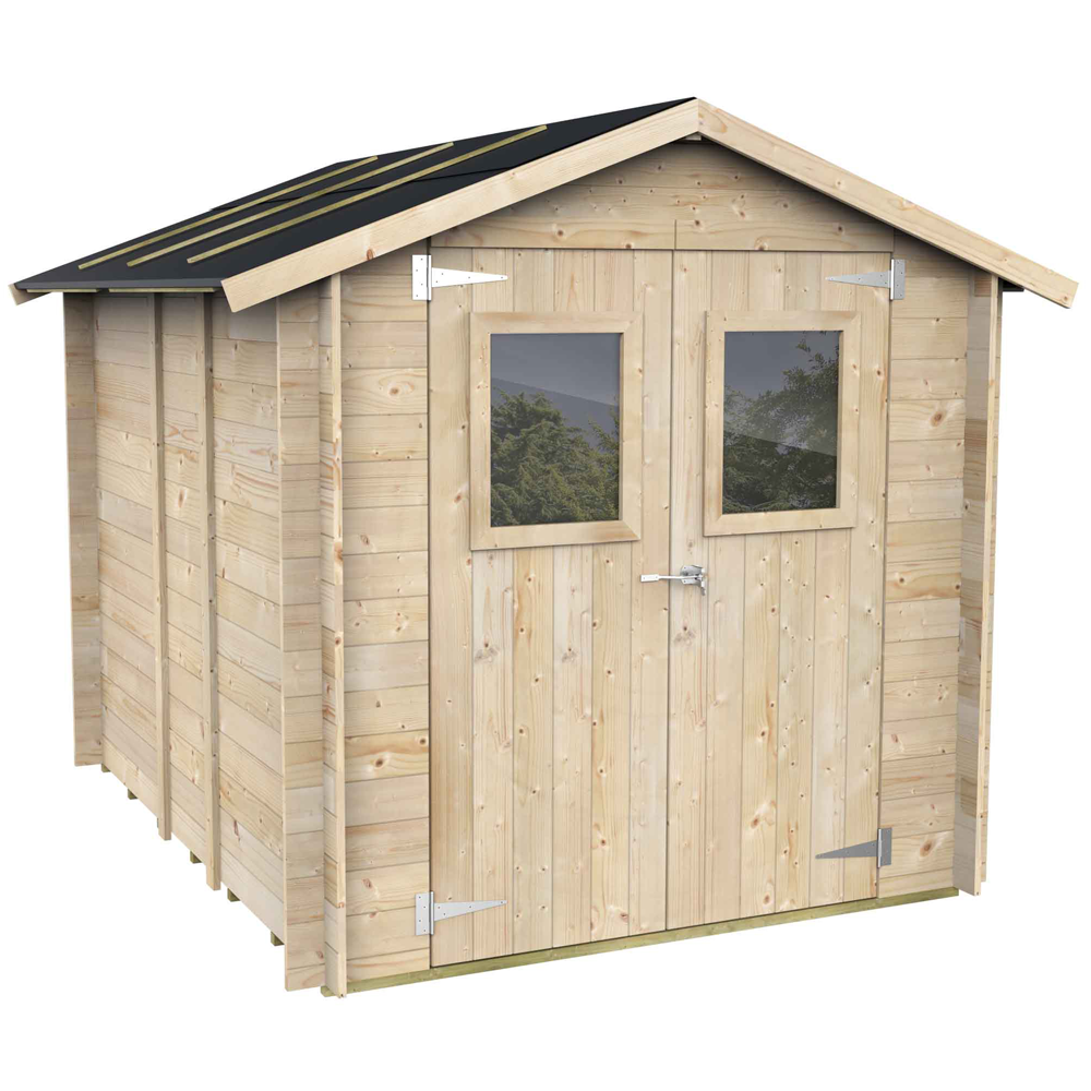 alce hobby 198x248 abri de jardin en bois avec fenêtres et porte à double battant 198x248x215 cm