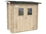 alce hobby 198x98 abri de jardin en bois avec fenêtres à l'avant 198x98x197 cm