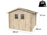 alce hobby 248x248 abri de jardin en bois avec fenêtres et porte à double battant 248x248x217 cm