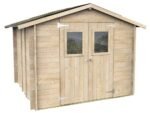 alce hobby 248x248 abri de jardin en bois avec fenêtres et porte à double battant 248x248x217 cm