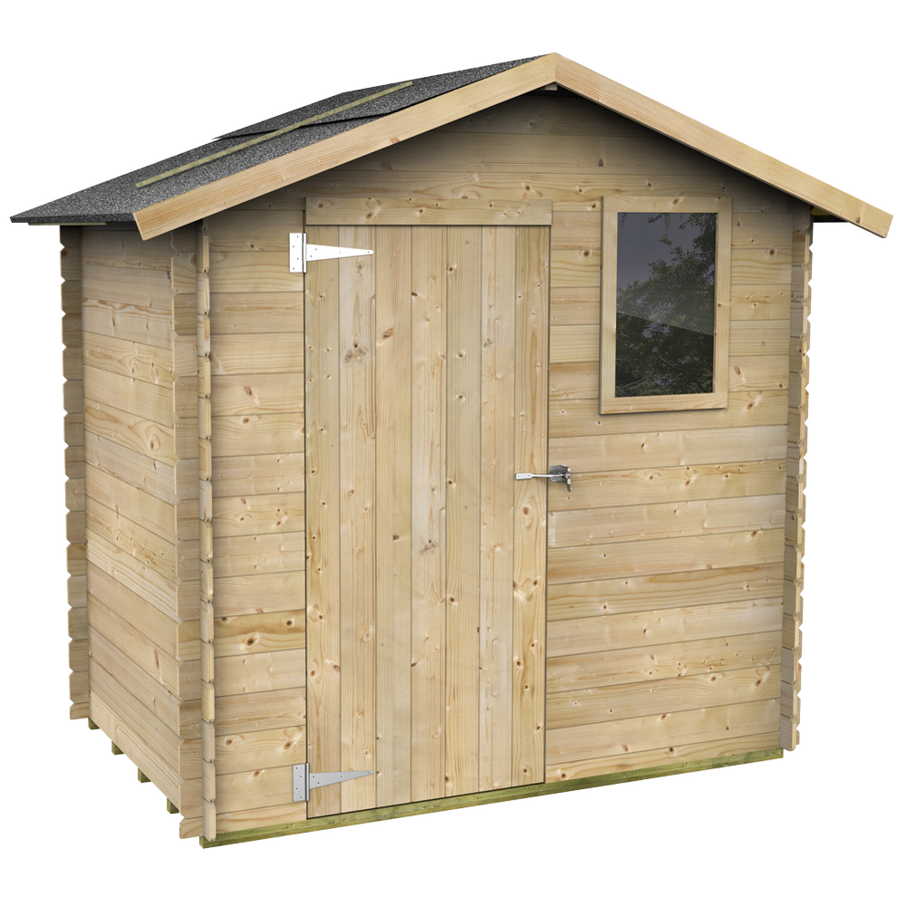 alce livia 198x130 abri de jardin en bois avec fenêtre frontale 198x130x205 cm