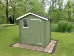 alce livia 198x130 vert abri de jardin en bois avec fenêtre frontale 198x130x205 cm