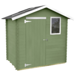 alce livia 198x130 vert abri de jardin en bois avec fenêtre frontale 198x130x205 cm