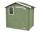 alce livia 198x130 vert abri de jardin en bois avec fenêtre frontale 198x130x205 cm