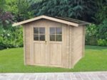 alce opera 215x180 abri de jardin à bois avec fenêtres et porte à double battant 215x180x207 cm