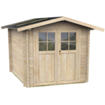 alce opera 215x180 abri de jardin à bois avec fenêtres et porte à double battant 215x180x207 cm