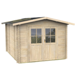 alce opera 215x250 abri de jardin à bois avec fenêtres et porte à double battant 215x250x207 cm