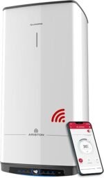 Ariston Quadris WiFi 100 L, Compact, Smart, Connected, Soapstone Electric Water Heater, 15% Energy Saving, Eco Evo, Made in France, Space Saving Up to 1 m² on the Ground