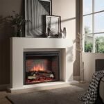 BALDERIA Calida 30" Electric Fireplace | Wall Mounted Electric Fireplace with 3D Flame Effect | Heating 2000W, LED Lighting | Built-in Fireplace with Remote Control, Timer &... – Image 2