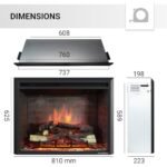 BALDERIA Calida 30" Electric Fireplace | Wall Mounted Electric Fireplace with 3D Flame Effect | Heating 2000W, LED Lighting | Built-in Fireplace with Remote Control, Timer &... – Image 6