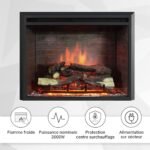 BALDERIA Calida 30" Electric Fireplace | Wall Mounted Electric Fireplace with 3D Flame Effect | Heating 2000W, LED Lighting | Built-in Fireplace with Remote Control, Timer &... – Image 7