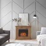 BALDERIA Cheminée de sol électrique autoportante Finn|Foyer sur pieds avec effet de flammes 3D|Chauffage 2000W, éclairage LED| avec télécommande, minuteur & thermostat| Marron... – Image 2