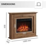 BALDERIA Cheminée de sol électrique autoportante Finn|Foyer sur pieds avec effet de flammes 3D|Chauffage 2000W, éclairage LED| avec télécommande, minuteur & thermostat| Marron... – Image 5