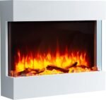 BALDERIA cheminée électrique Alva | Foyer électrique Mural avec Effet de Flammes 3D | Chauffage 2000W, éclairage LED | Cheminée à Fixation Murale avec télécommande, minuteur &...