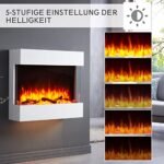 BALDERIA cheminée électrique Alva | Foyer électrique Mural avec Effet de Flammes 3D | Chauffage 2000W, éclairage LED | Cheminée à Fixation Murale avec télécommande, minuteur &... – Image 4