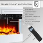 BALDERIA cheminée électrique Alva | Foyer électrique Mural avec Effet de Flammes 3D | Chauffage 2000W, éclairage LED | Cheminée à Fixation Murale avec télécommande, minuteur &... – Image 6