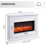 BALDERIA cheminée électrique Argon | Cheminée de Sol avec Effet Flamme 3D | Chauffage électrique 2000 W | Foyer sur Pieds avec télécommande, minuterie, Thermostat | Blanc – Image 6