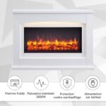 BALDERIA cheminée électrique Argon | Cheminée de Sol avec Effet Flamme 3D | Chauffage électrique 2000 W | Foyer sur Pieds avec télécommande, minuterie, Thermostat | Blanc – Image 7